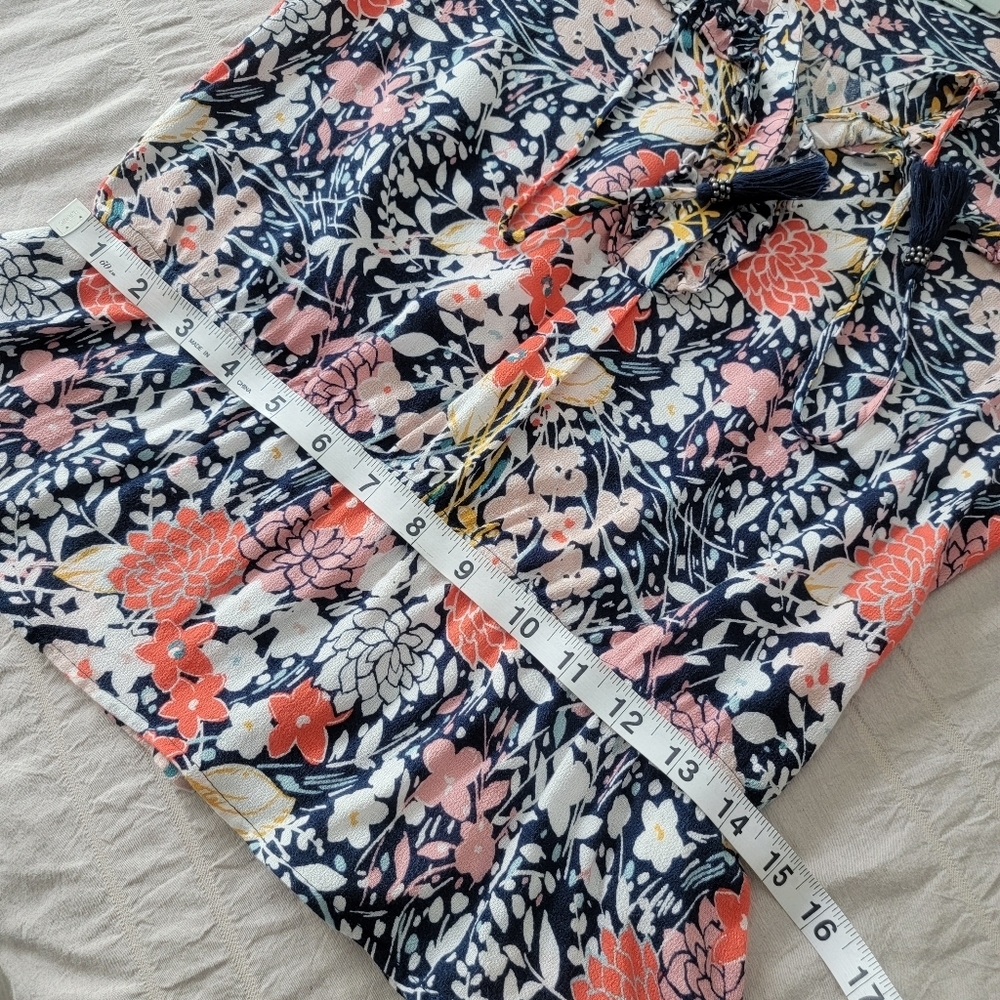 Anthropologie Maeve Vibrant Floral Tassel Tie Blouse - Picture 9 of 11